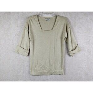 Faconnable Women's 3/4 Sleeve Cuffed Kangaroo Pocket Sweater Size XS